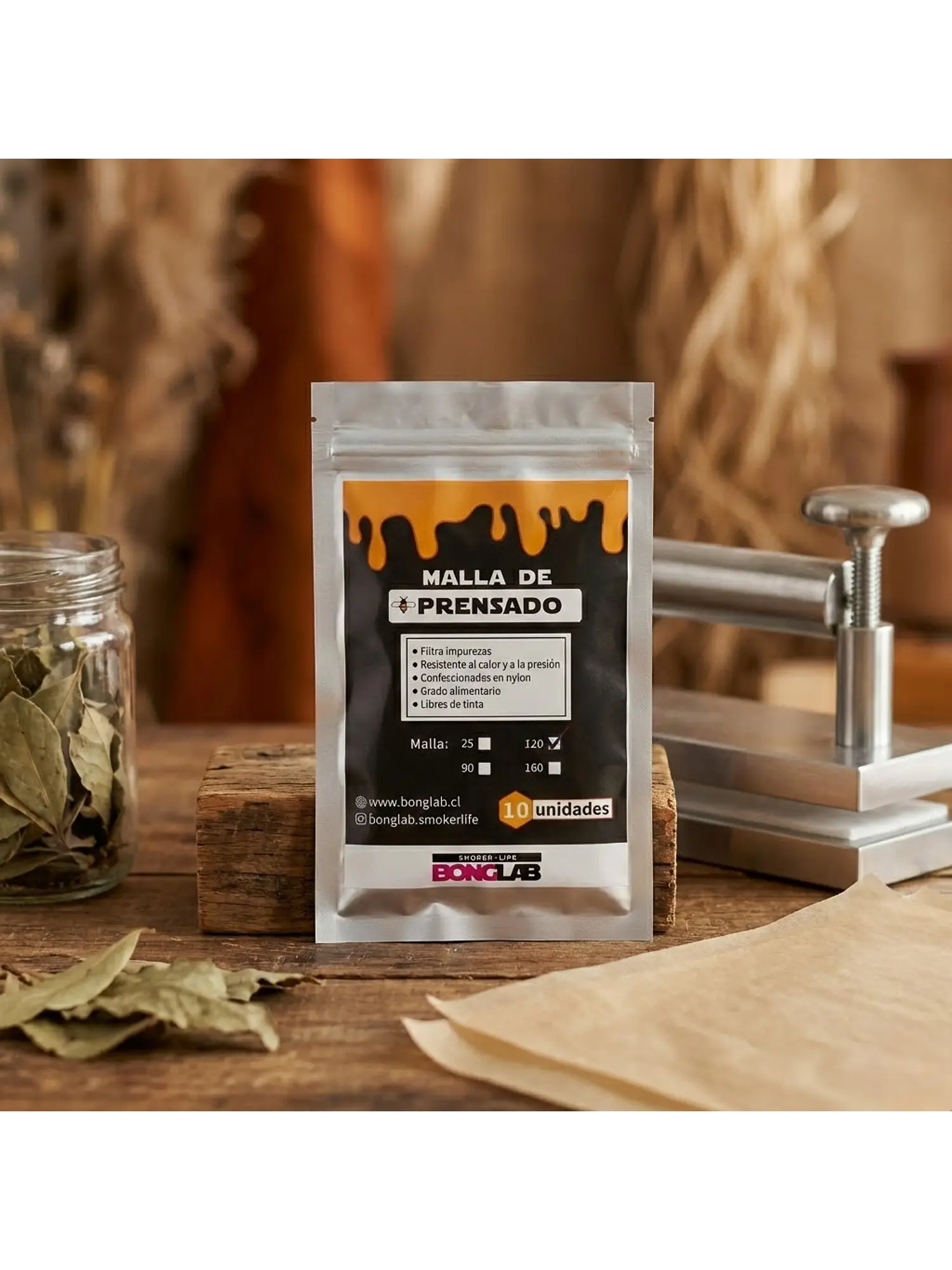 Mallas de Rosin 25/90/120/160 Micras-Bonglab 8