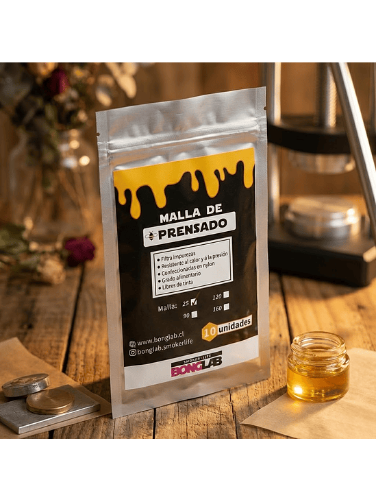 Mallas de Rosin 25/90/120/160 Micras-Bonglab 9