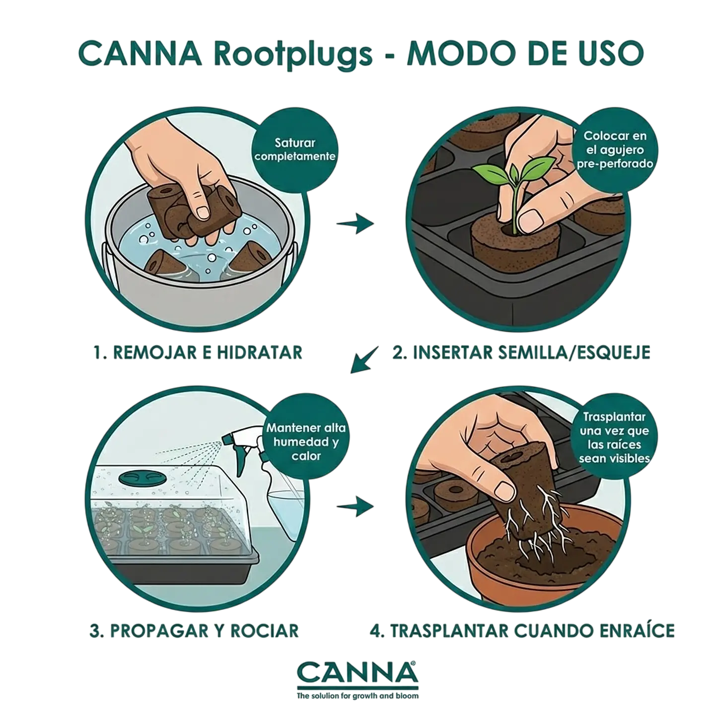 Root Plug Coco/Turba 77U (Bandeja / Box 10 Bandejas) -Canna 7