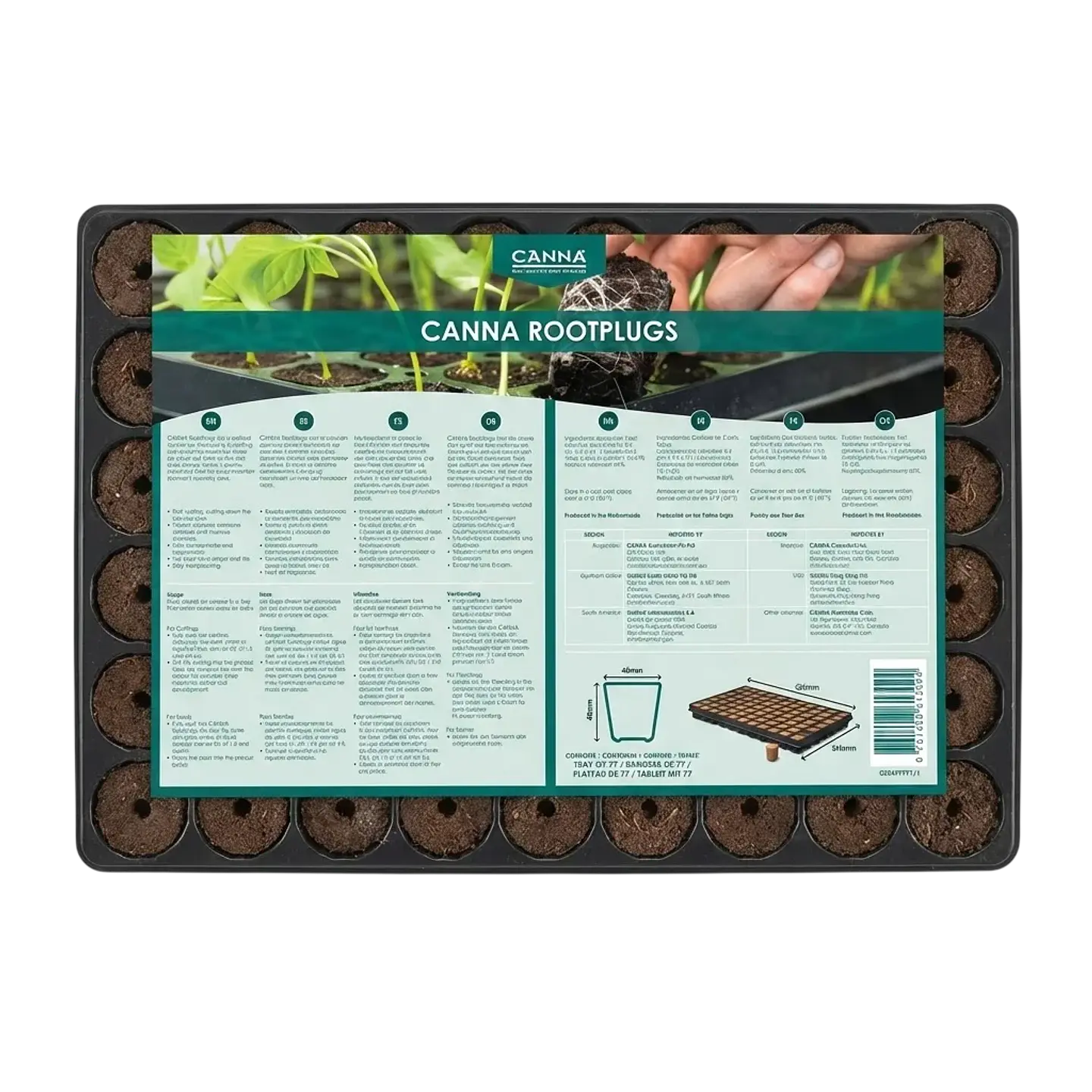 Root Plug Coco/Turba 77U (Bandeja / Box 10 Bandejas) -Canna 2