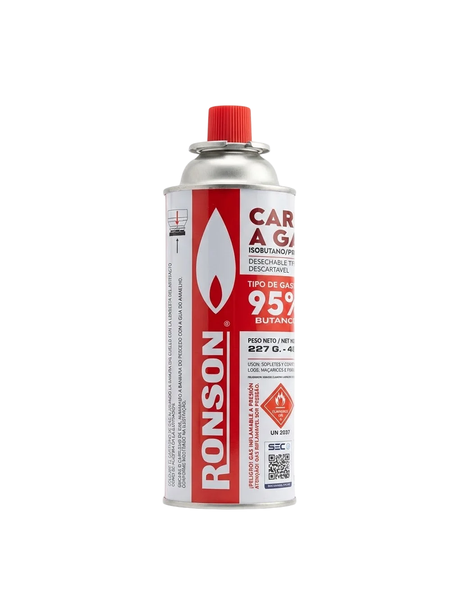 GAS BUTANO/PROPANO ALTA PUREZA 400ML - RONSON 1
