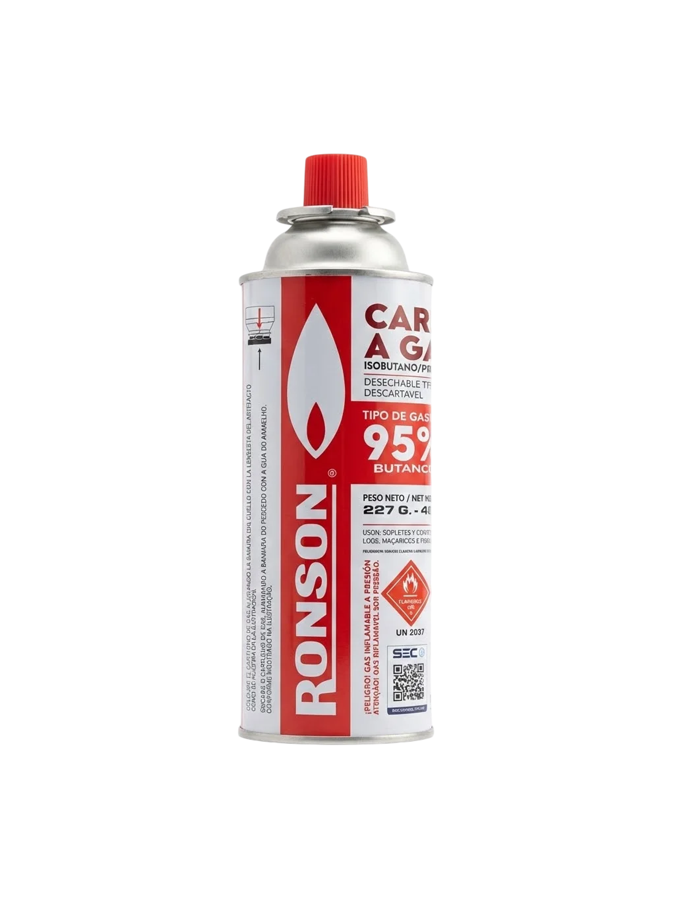 GAS BUTANO/PROPANO ALTA PUREZA 400ML - RONSON 1