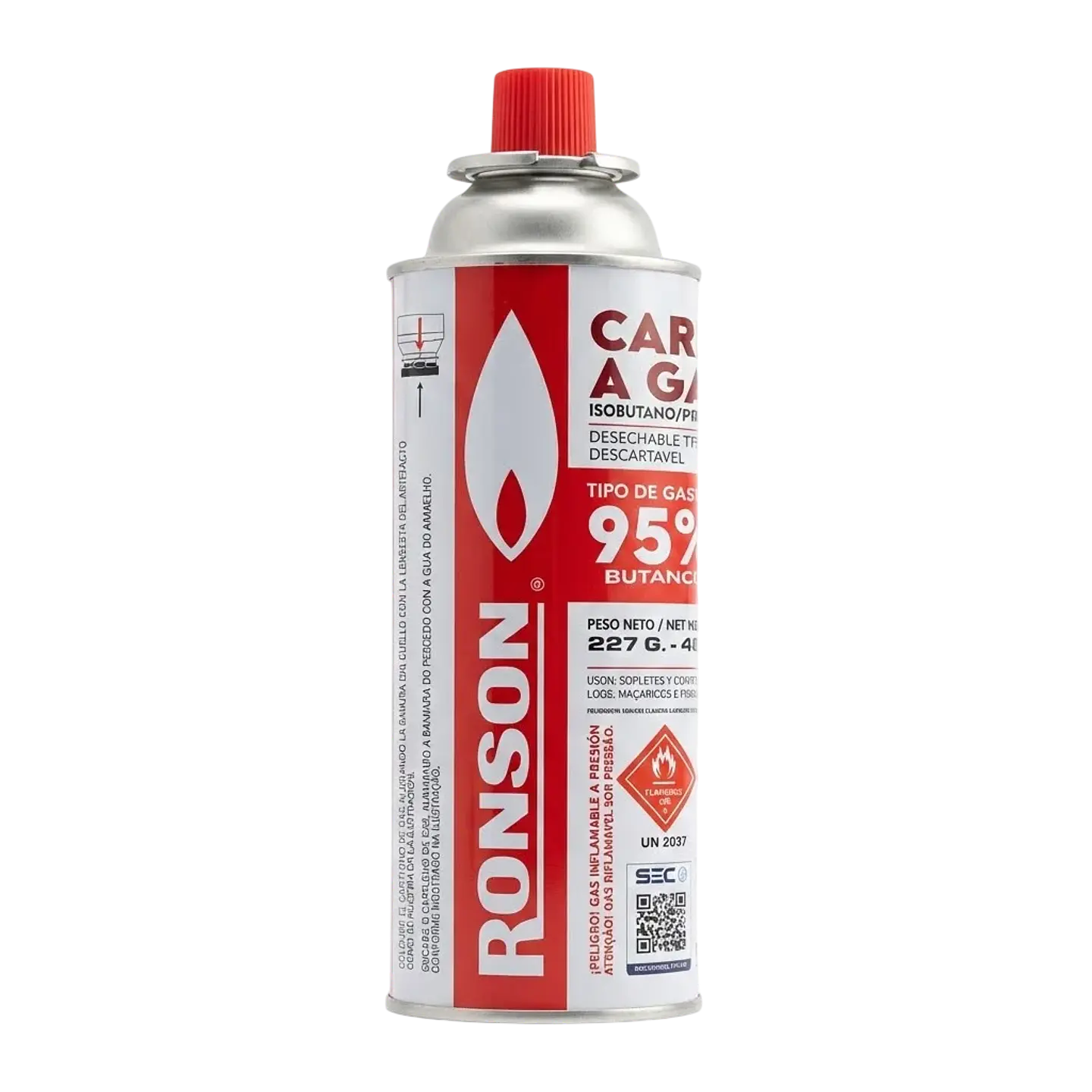 GAS BUTANO/PROPANO ALTA PUREZA 400ML - RONSON 1