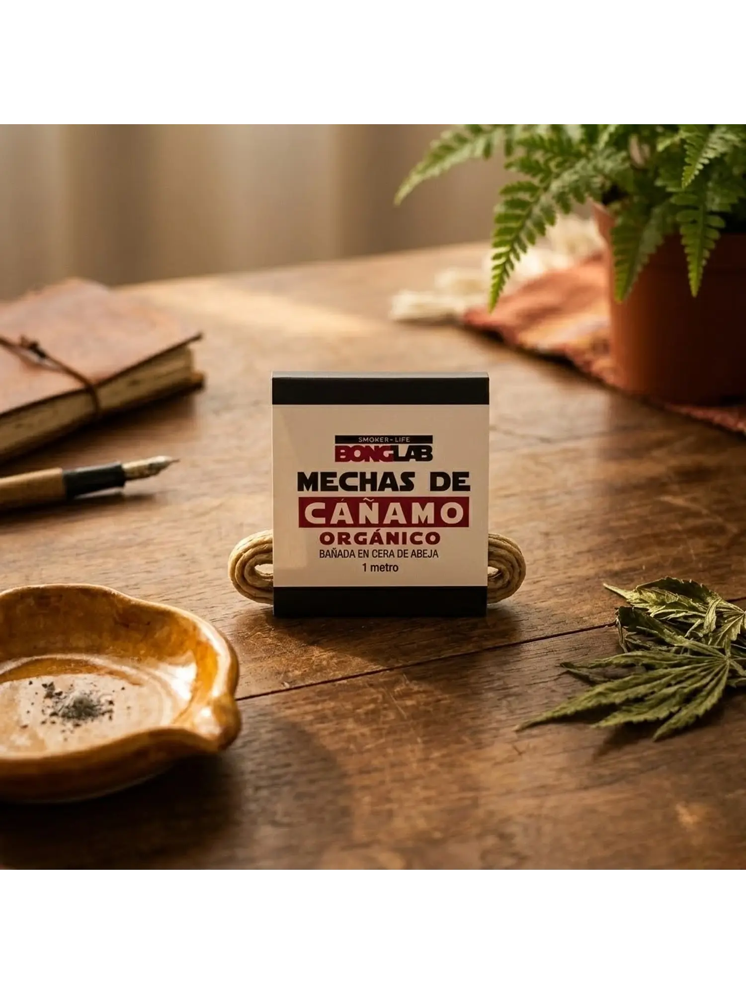 Mecha de Cañamo Orgánico y cera de avejas 1 Mt-Bonglab 2