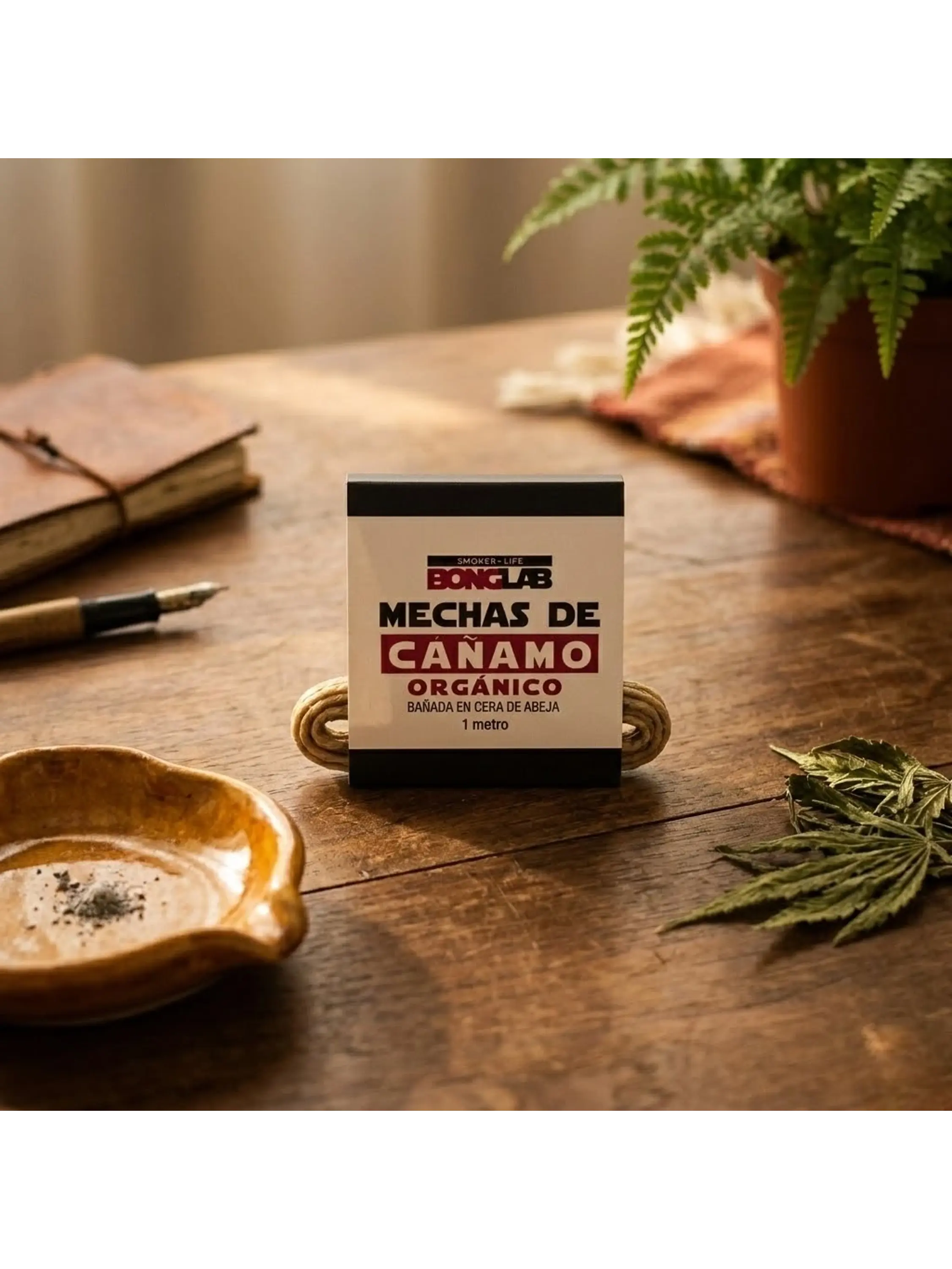 Mecha de Cañamo Orgánico y cera de avejas 1 Mt-Bonglab 2