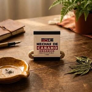 Mecha de Cañamo Orgánico y cera de avejas 1 Mt-Bonglab