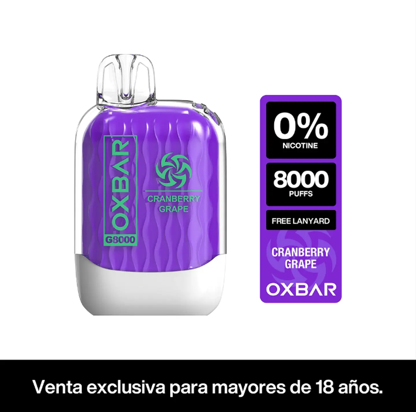 VAPORIZADOR G8000 ZERO -OXBAR (Sabor a elección) 6