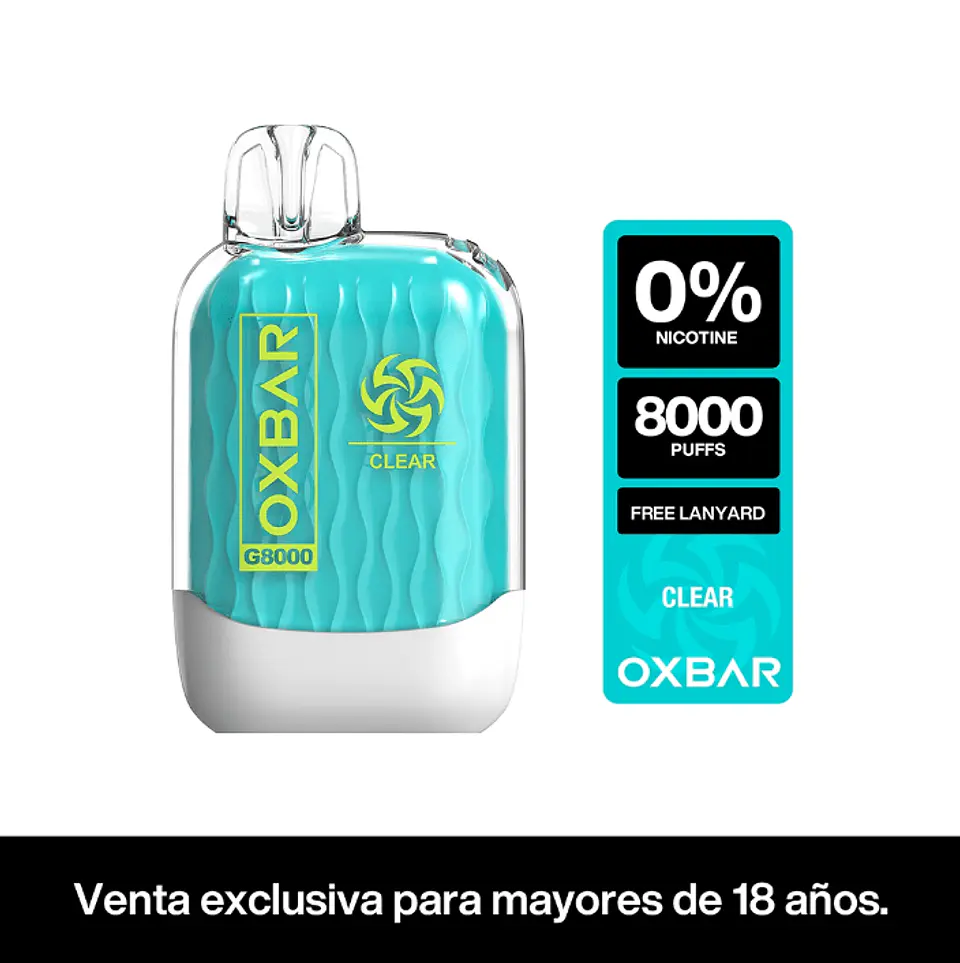 VAPORIZADOR G8000 ZERO -OXBAR (Sabor a elección) 4
