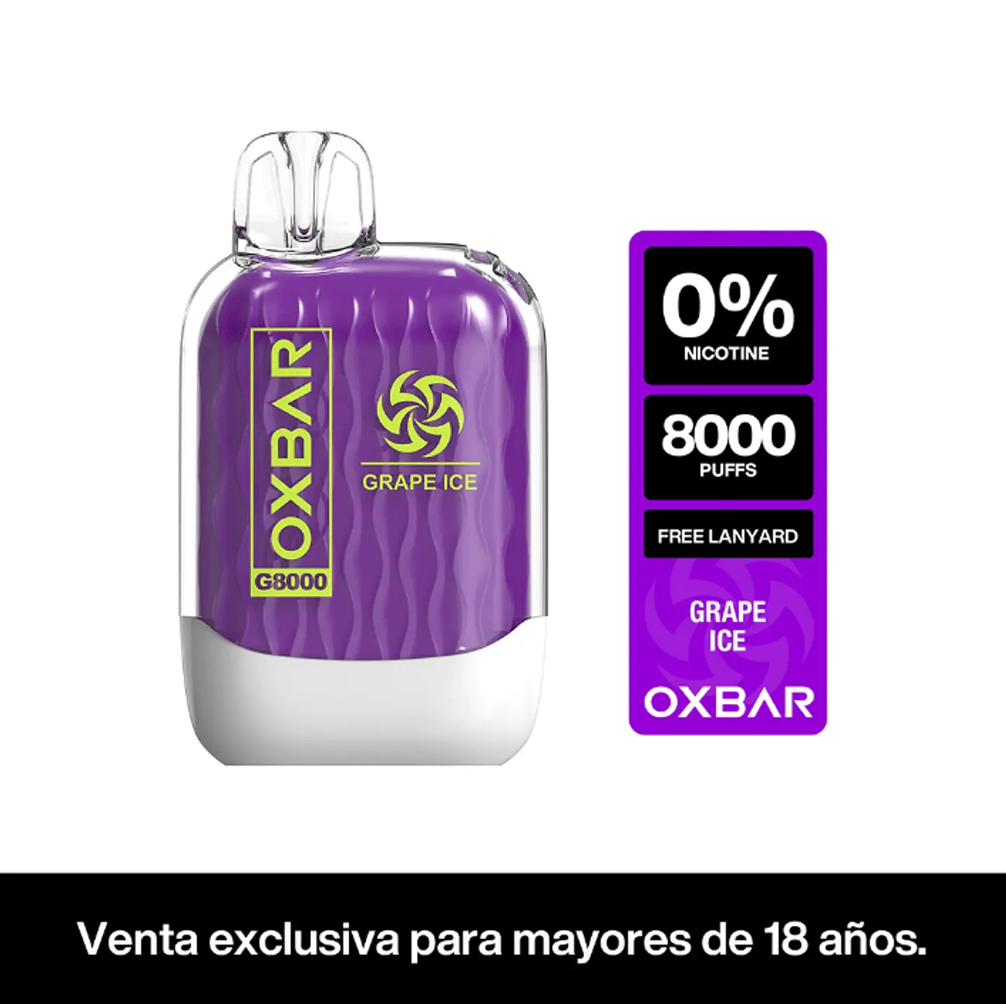 VAPORIZADOR G8000 ZERO -OXBAR (Sabor a elección) 1