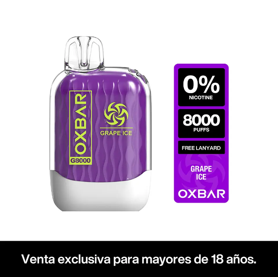 VAPORIZADOR G8000 ZERO -OXBAR (Sabor a elección) 1