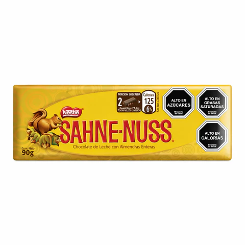 Chocolate de leche Sahne Nuss con almendras 90 g- Nestlé