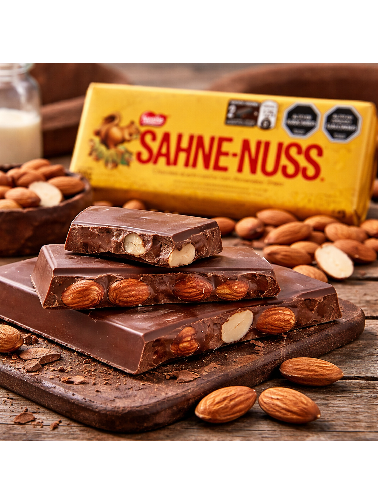 Chocolate de leche Sahne Nuss con almendras 90 g- Nestlé 2