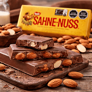 Chocolate de leche Sahne Nuss con almendras 90 g- Nestlé