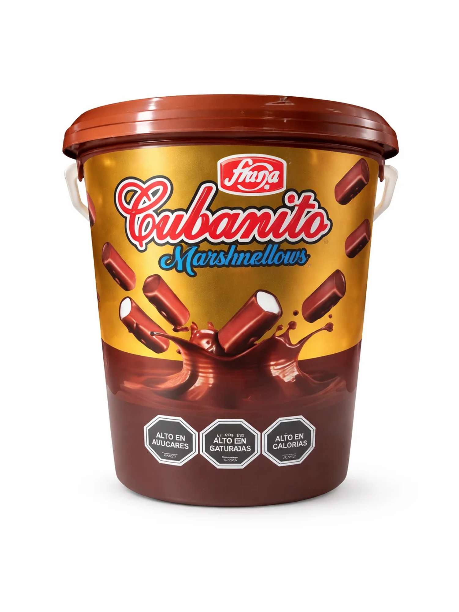 Balde Marshmellows bañados en Chocolate Cubanitos 1,2Kg- Fruna 1