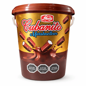 Balde Marshmellows bañados en Chocolate Cubanitos 1,2Kg- Fruna