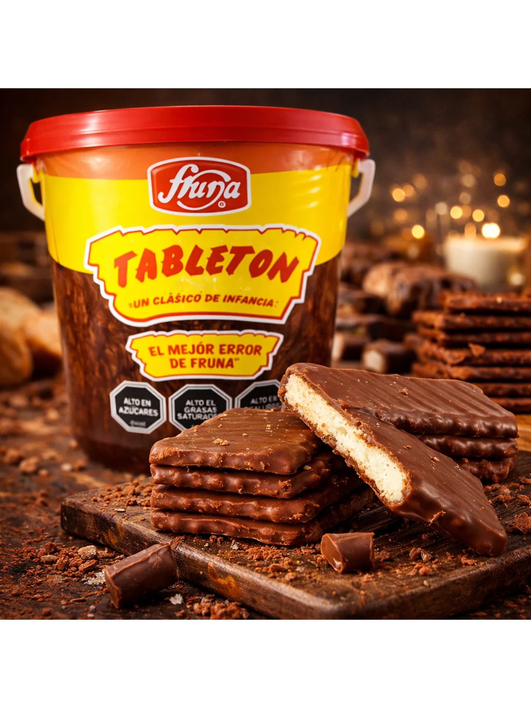 Balde Galletas bañadas en Chocolate Tableton 1,1Kg- Fruna 2