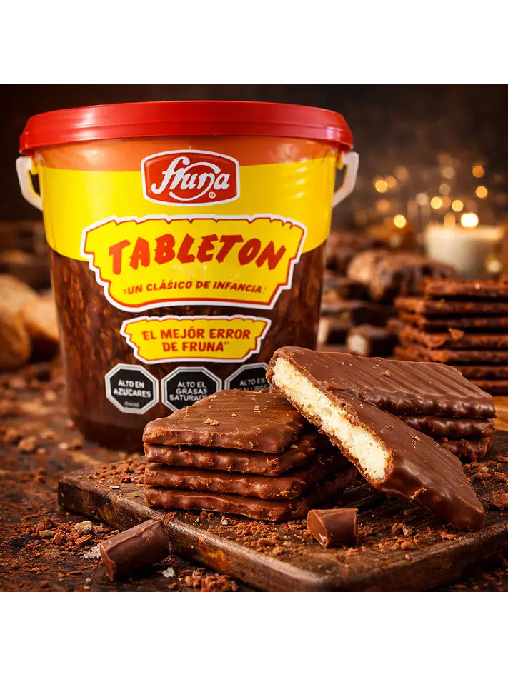 Balde Galletas bañadas en Chocolate Tableton 1,1Kg- Fruna 2