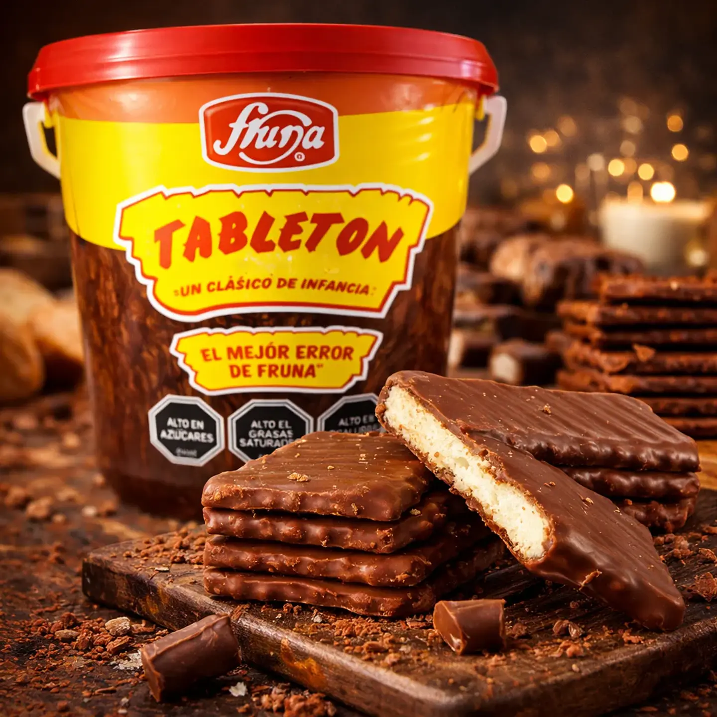 Balde Galletas bañadas en Chocolate Tableton 1,1Kg- Fruna 2