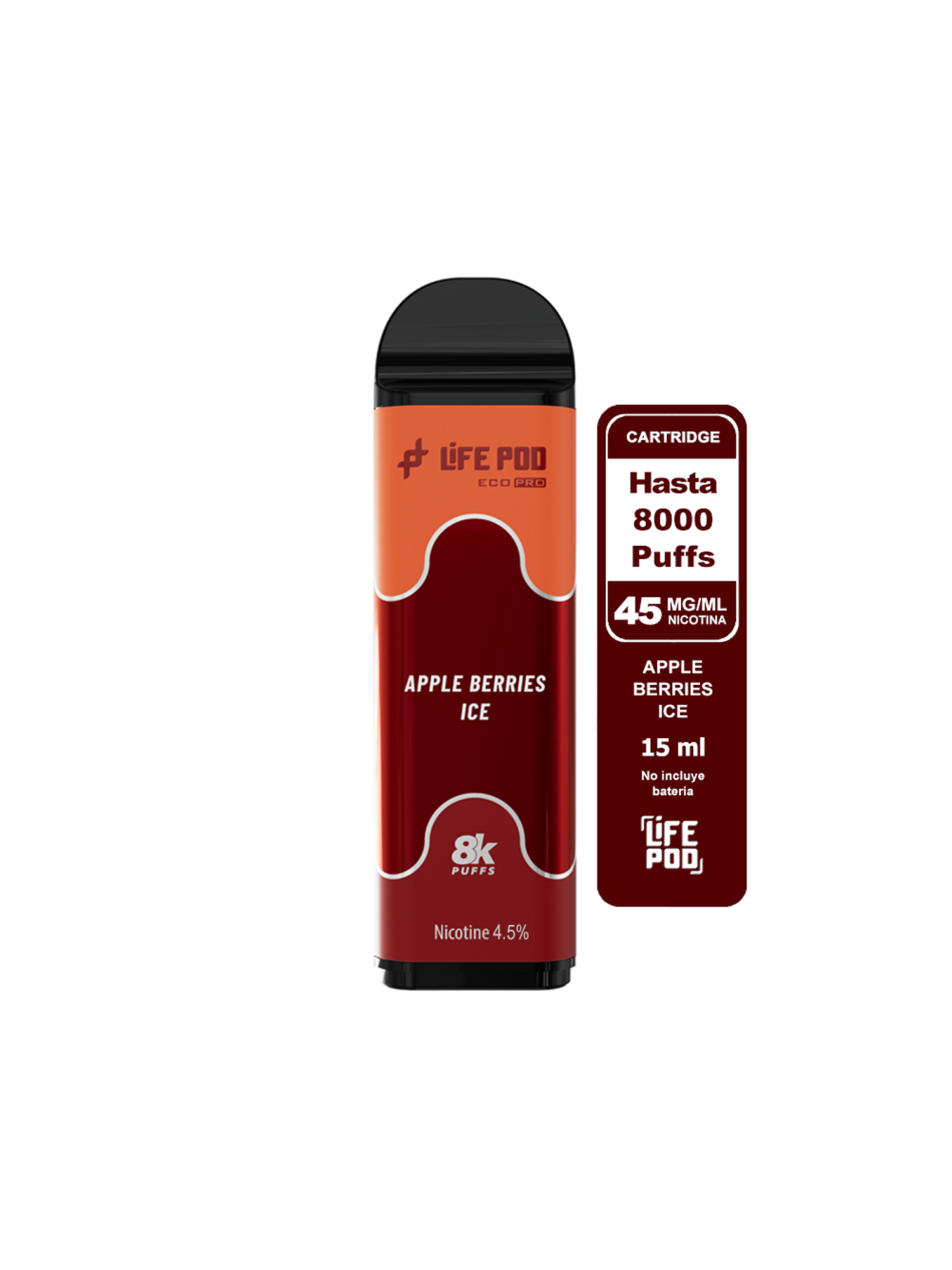 Recarga 8000 Puff Apple Berries Ice 4.5%-Life Pod 1