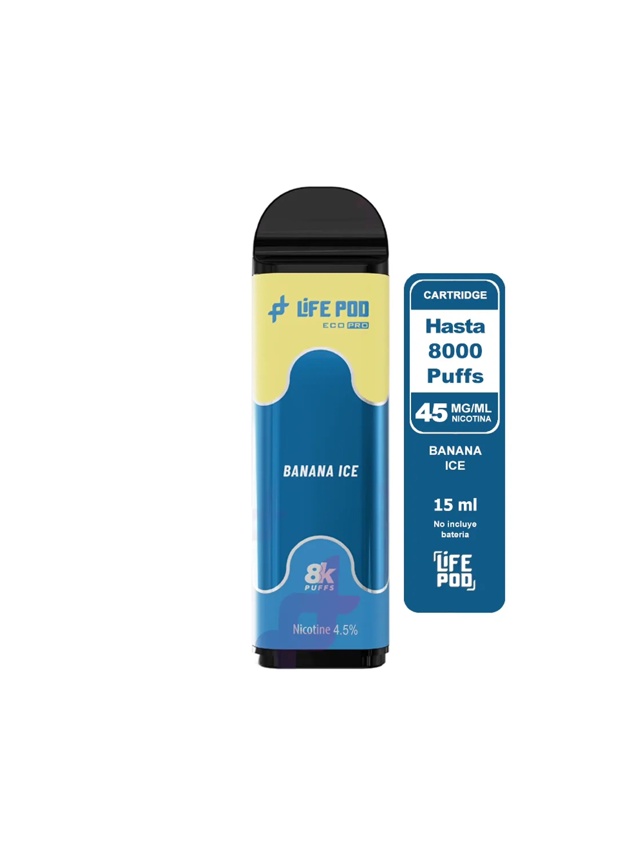 Banana Ice Eco Pro Cartrige 8000 Puff 4,5%/45Mg - Life Pod 1