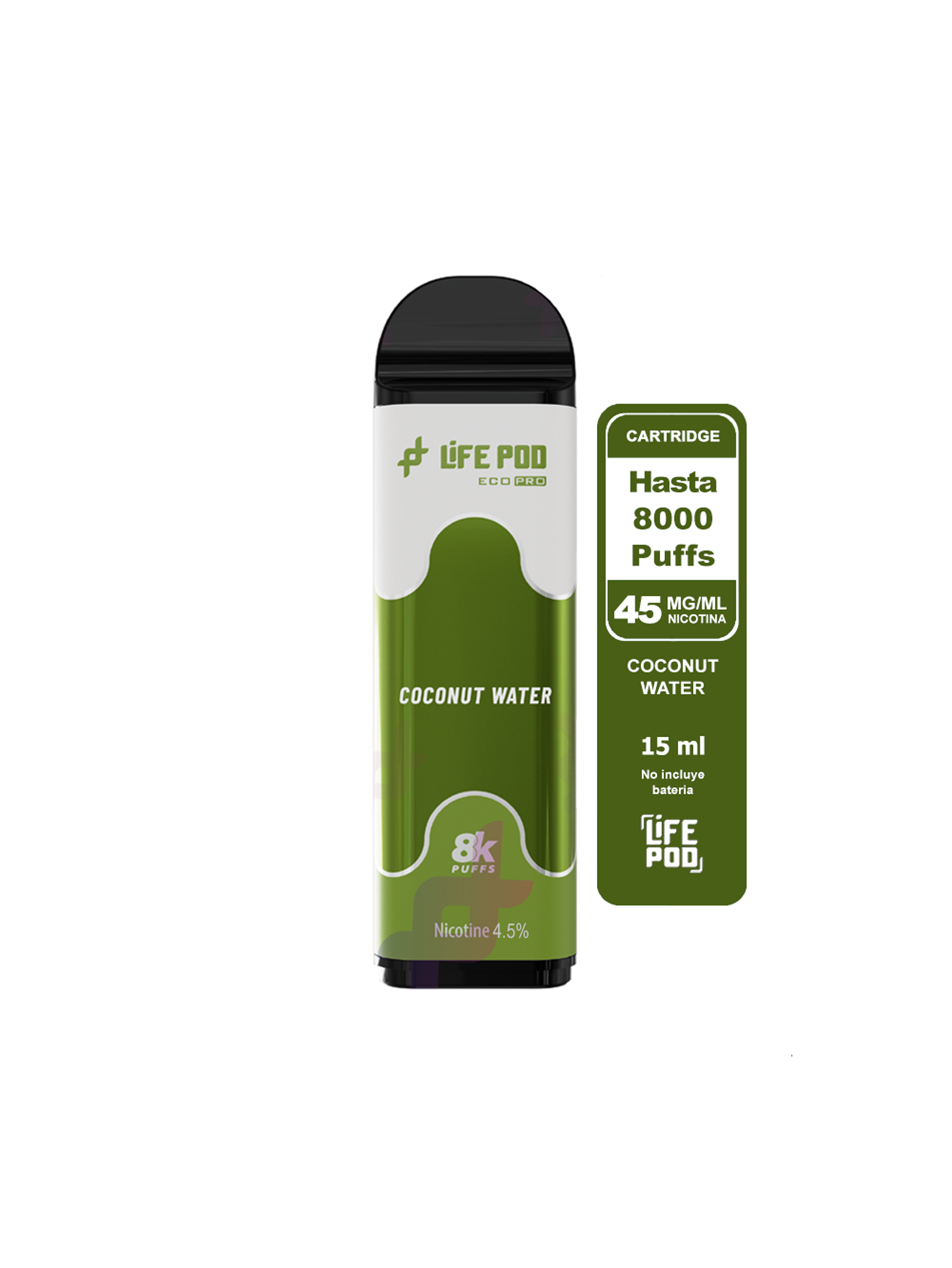 Recarga 8000 Puff Coconut Water 4.5%-Life Pod 1