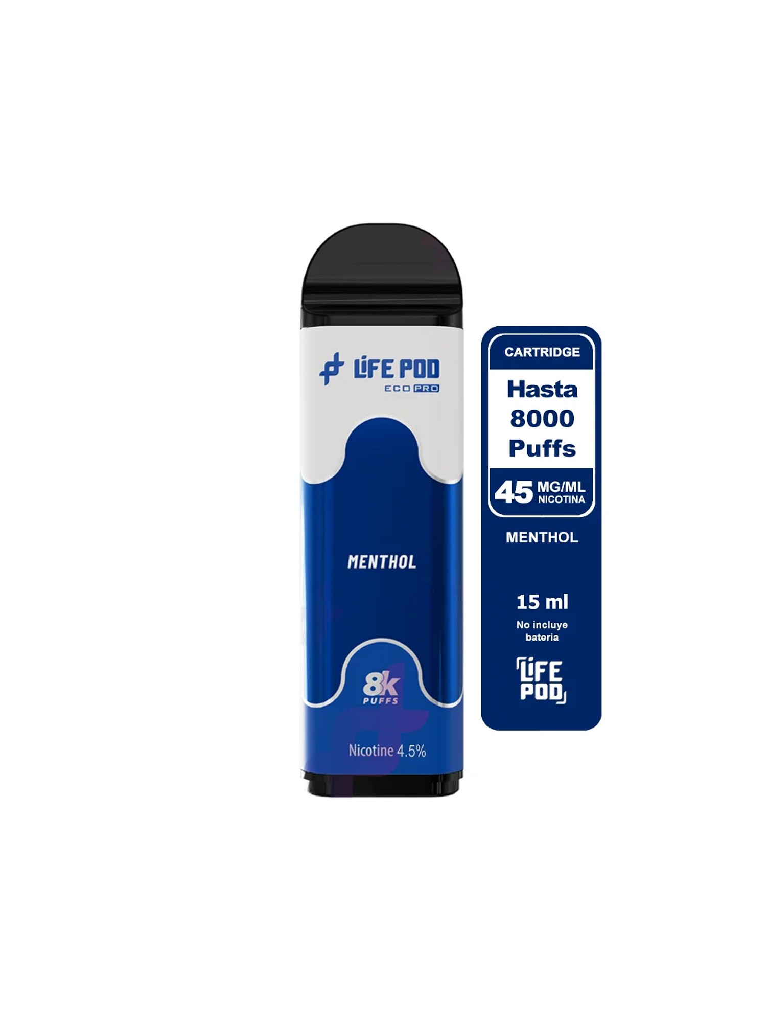 Recarga 8000 Puff Menthol 4.5%-Life Pod 1