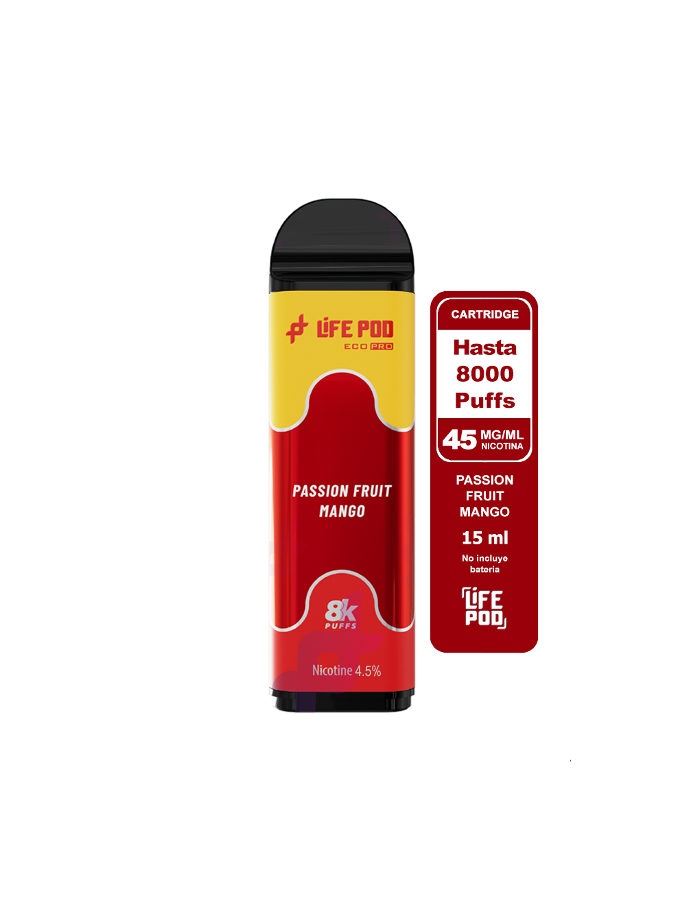Recarga 8000 Puff Passion Fruit Mango 4.5%-Life Pod 1