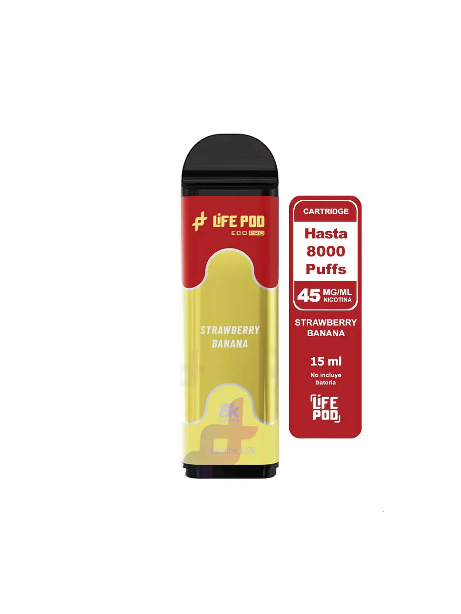 Strawberry Banana Eco Pro Cartrige 8000 Puff 4,5%/45Mg - Life Pod 1