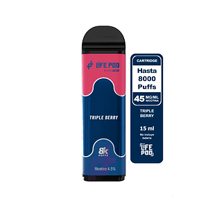 Recarga 8000 Puff Triple Berry 4.5%-Life Pod