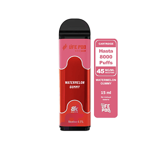Recarga 8000 Puff Watermelon Gummy 4.5%-Life Pod