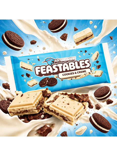 Chocolate Mr Beast Feastables Cookies & Cream 60G 2