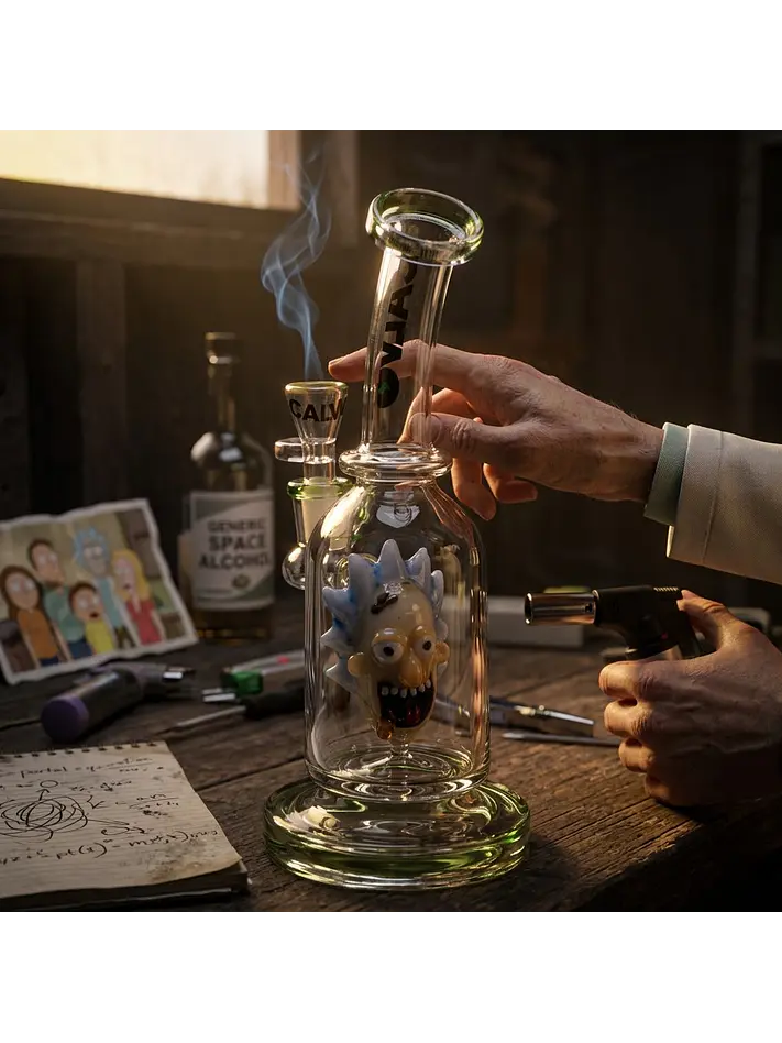 Bong Pyrex Rick & Morty Rig Rick Sanchez Perc 24cm- Calvo Glass 2