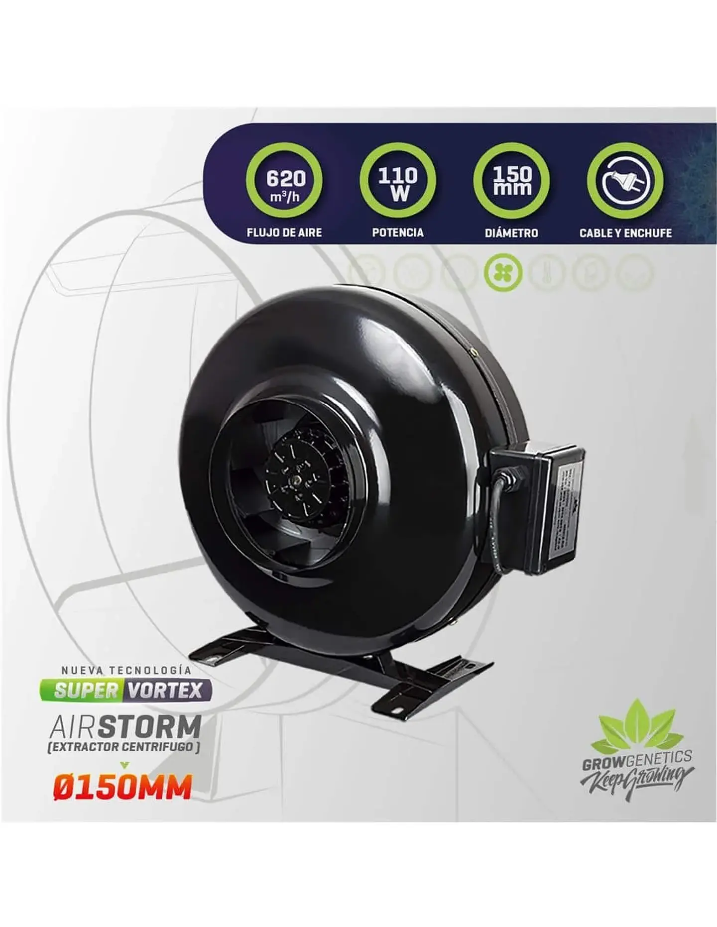 EXTRACTOR CENTRIFUGO 150MM-GROW GENETICS 1