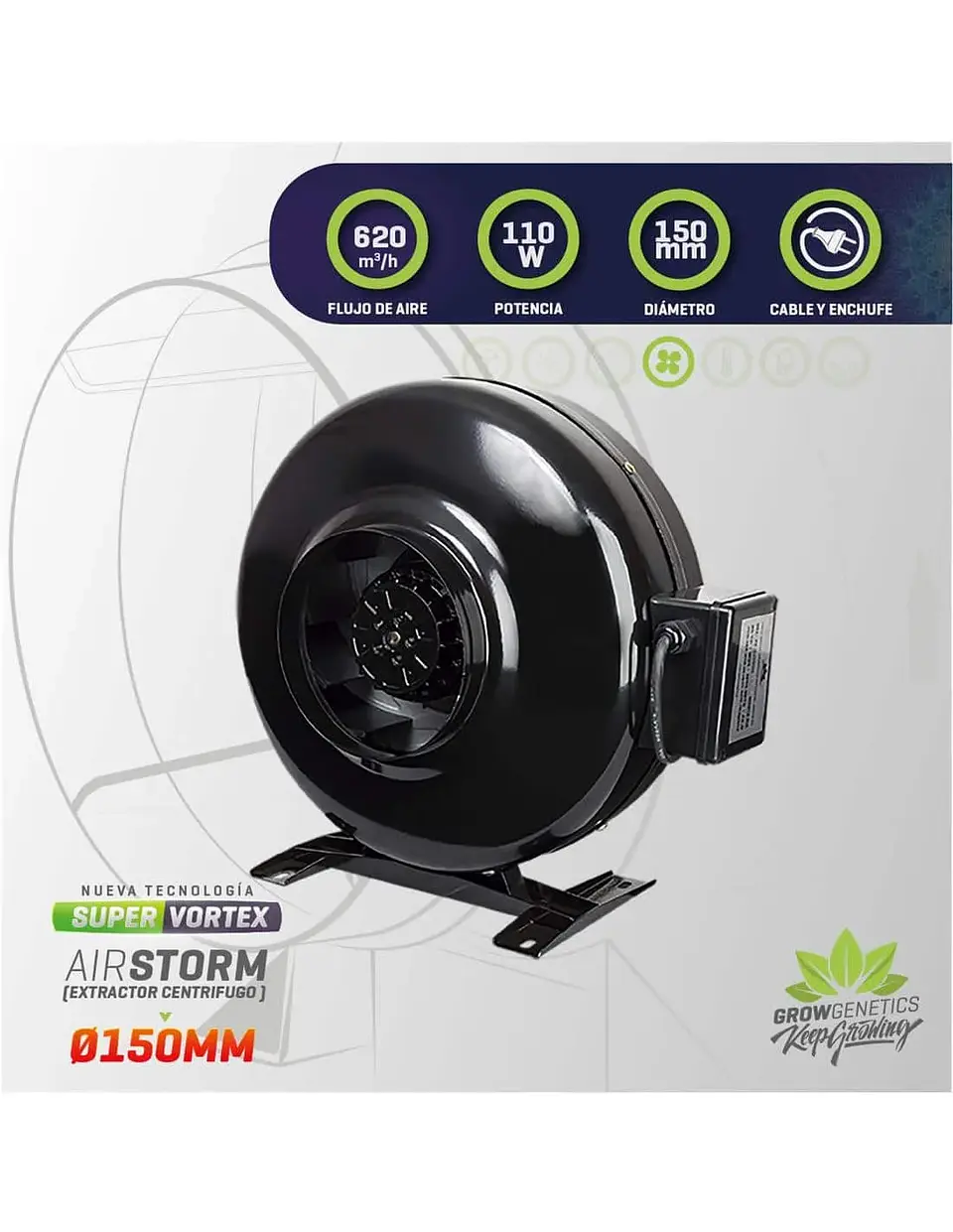EXTRACTOR CENTRIFUGO 150MM-GROW GENETICS 1