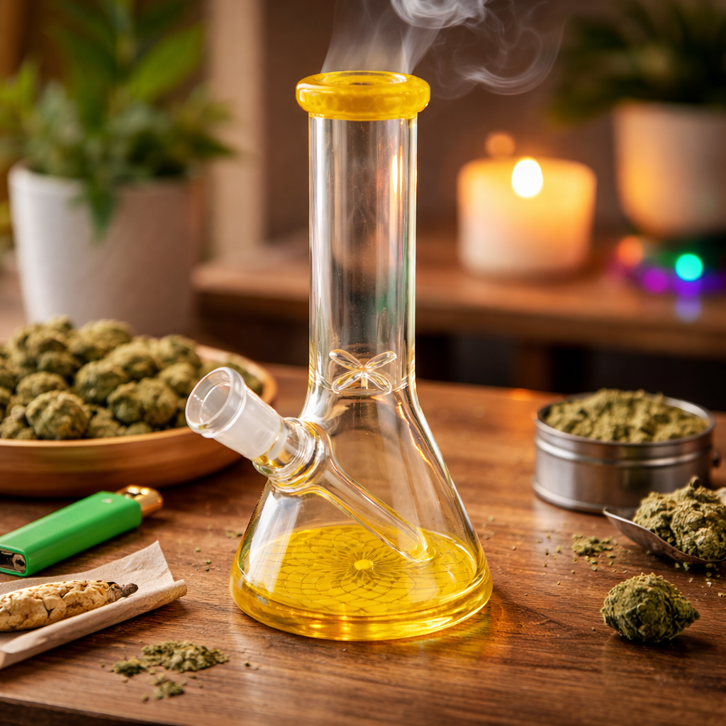 MINI BEAKER SIMPLE YELLOW- Calvo glass 3