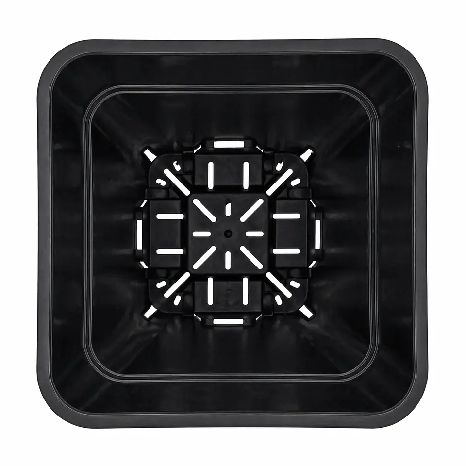 Maceta Cuadrada Negra Kasvi – Plástica para Cultivo Indoor y Outdoor (2 a 11 L) 11