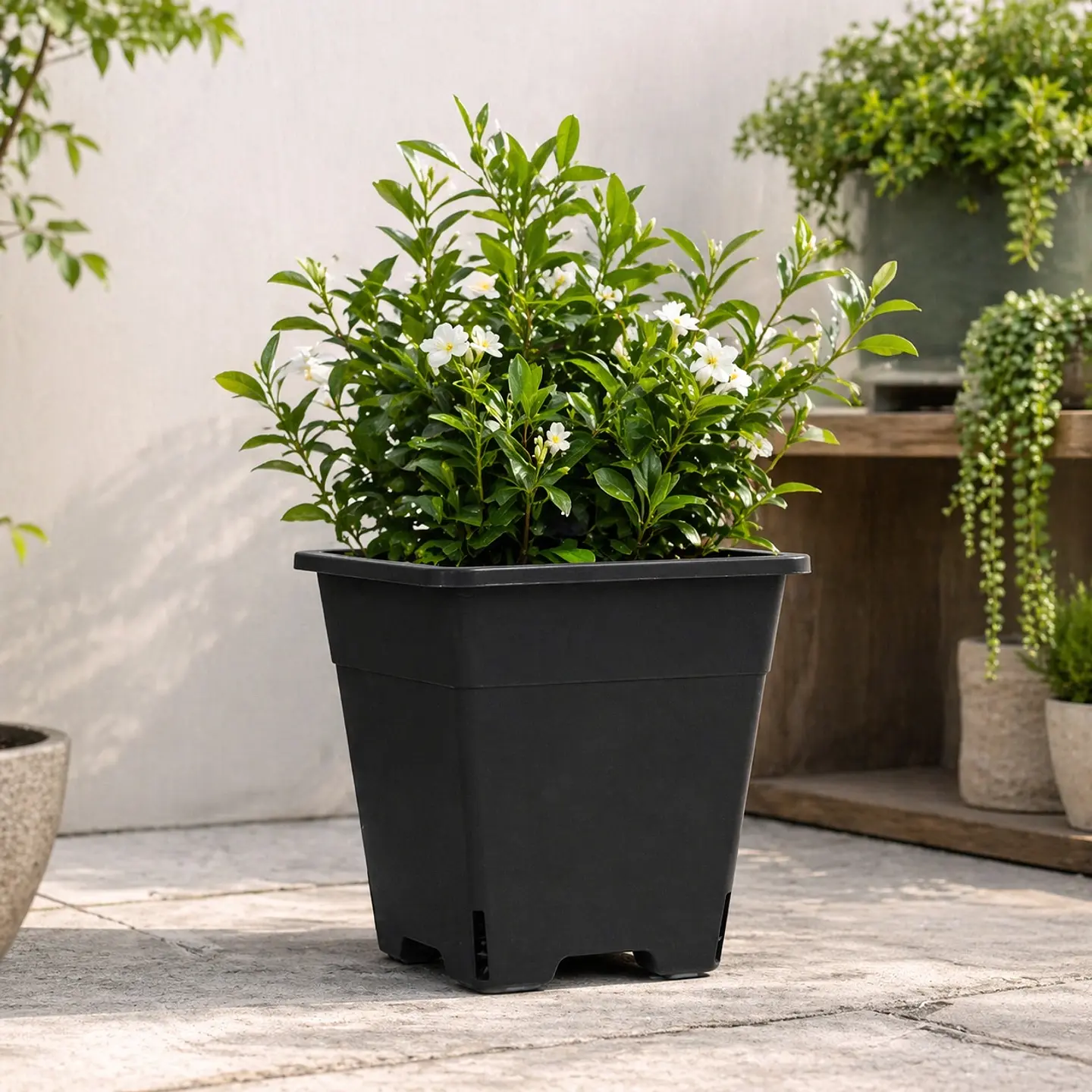 Maceta Cuadrada Negra Kasvi – Plástica para Cultivo Indoor y Outdoor (2 a 11 L) 13