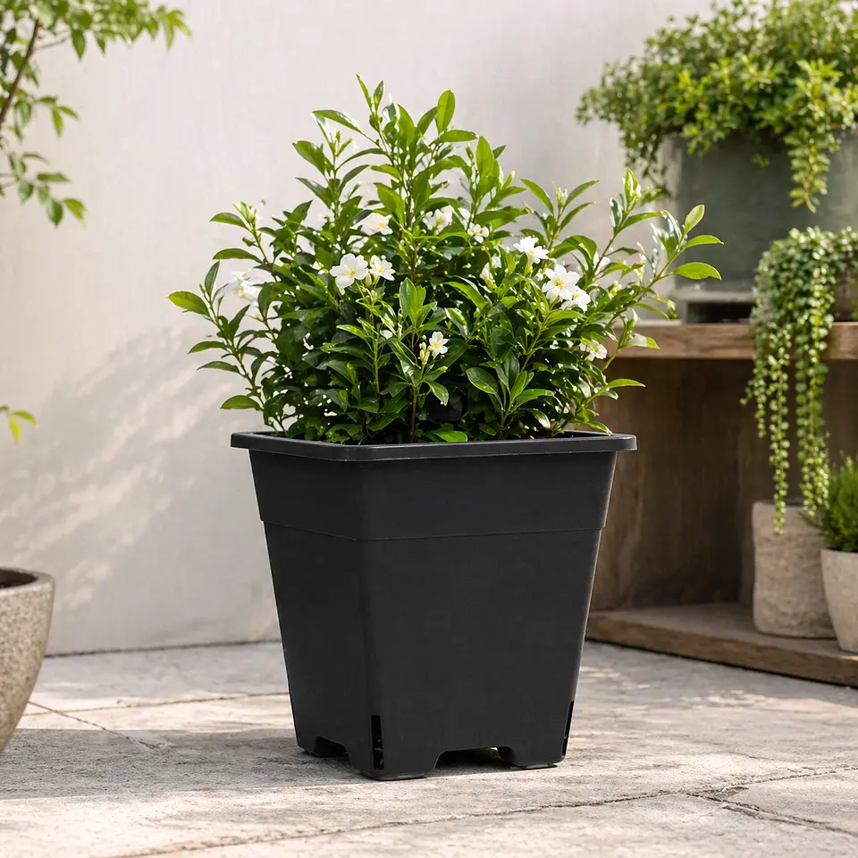 Maceta Cuadrada Negra Kasvi – Plástica para Cultivo Indoor y Outdoor (2 a 11 L) 13