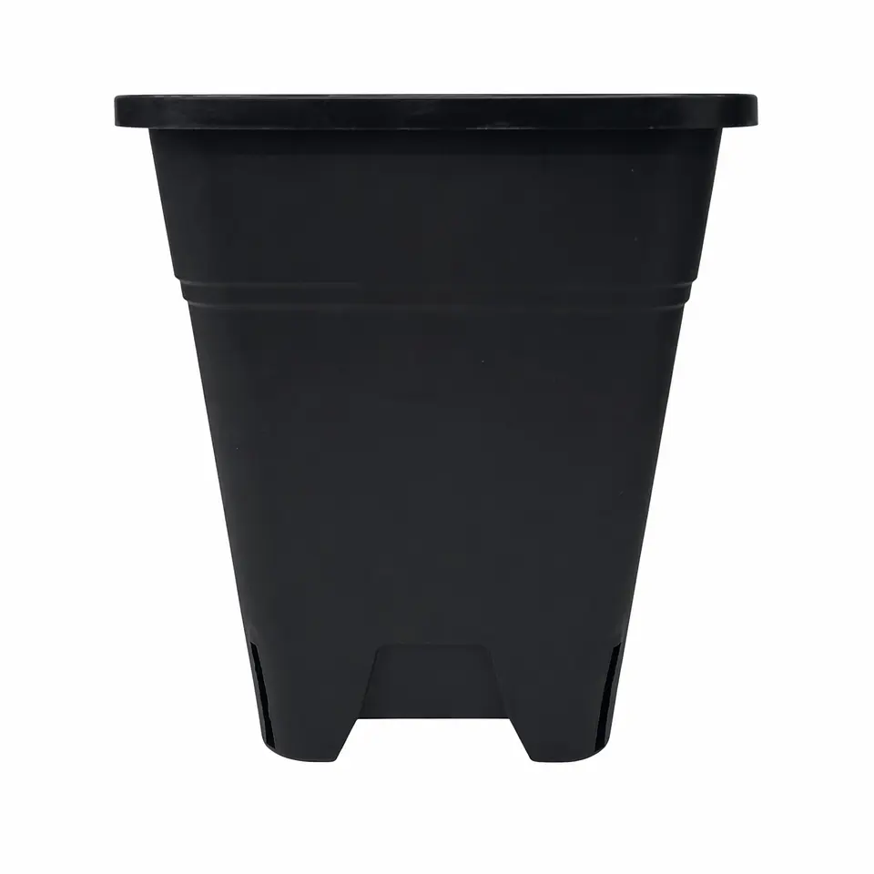 Maceta Cuadrada Negra Kasvi – Plástica para Cultivo Indoor y Outdoor (2 a 11 L) 1