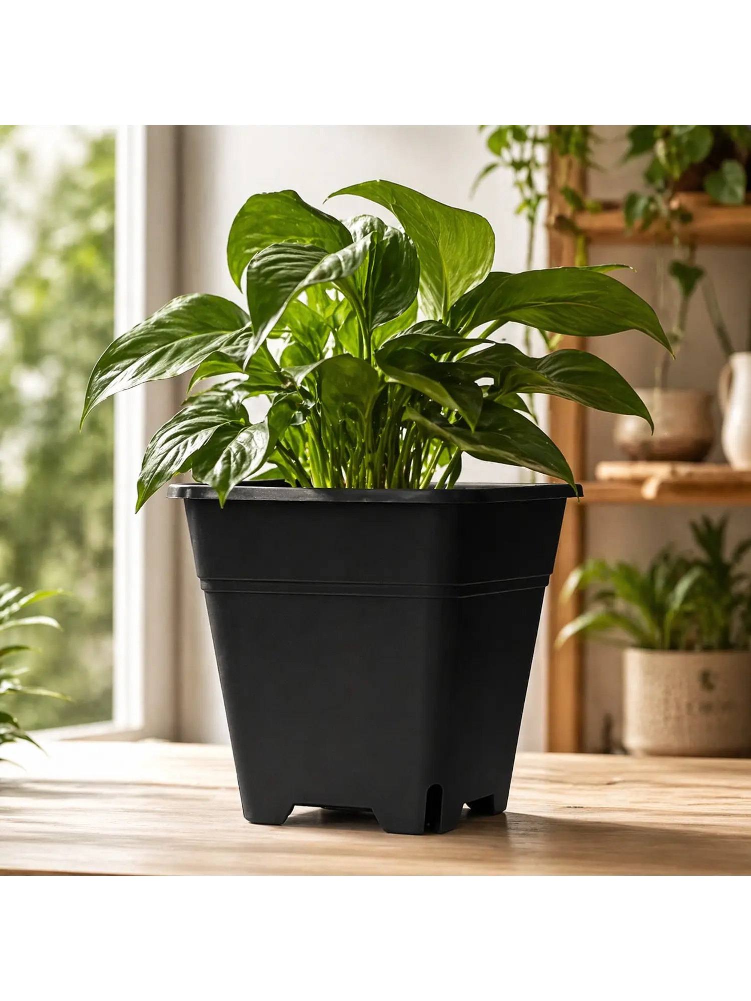 Maceta Profesional Cuadrada Negra medidas variadas- Kasvi 15