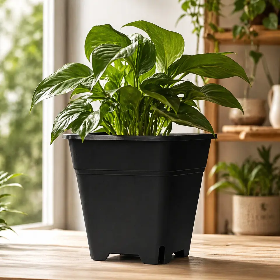 Maceta Cuadrada Negra Kasvi – Plástica para Cultivo Indoor y Outdoor (2 a 11 L) 15