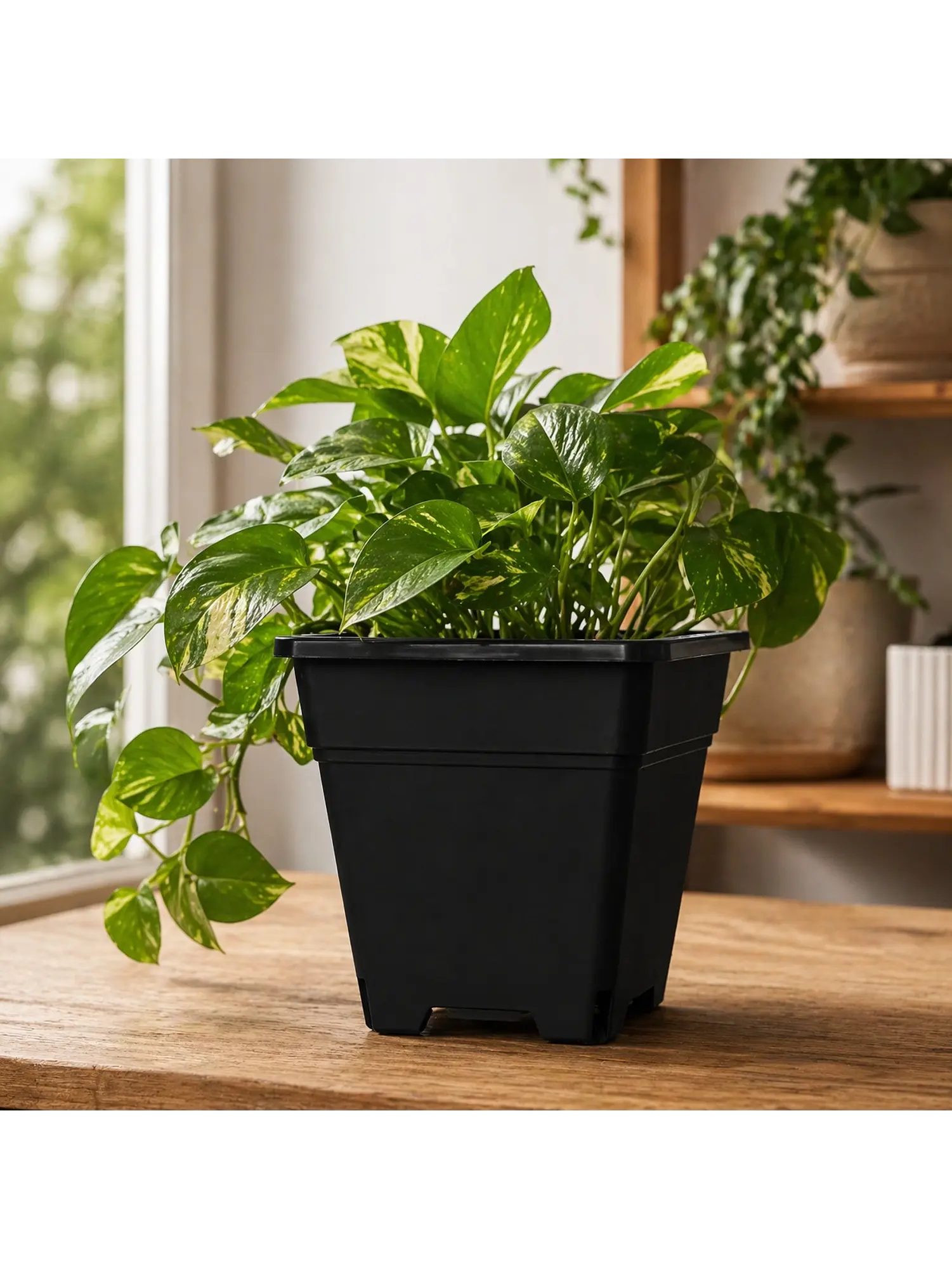 Maceta Profesional Cuadrada Negra medidas variadas- Kasvi 16