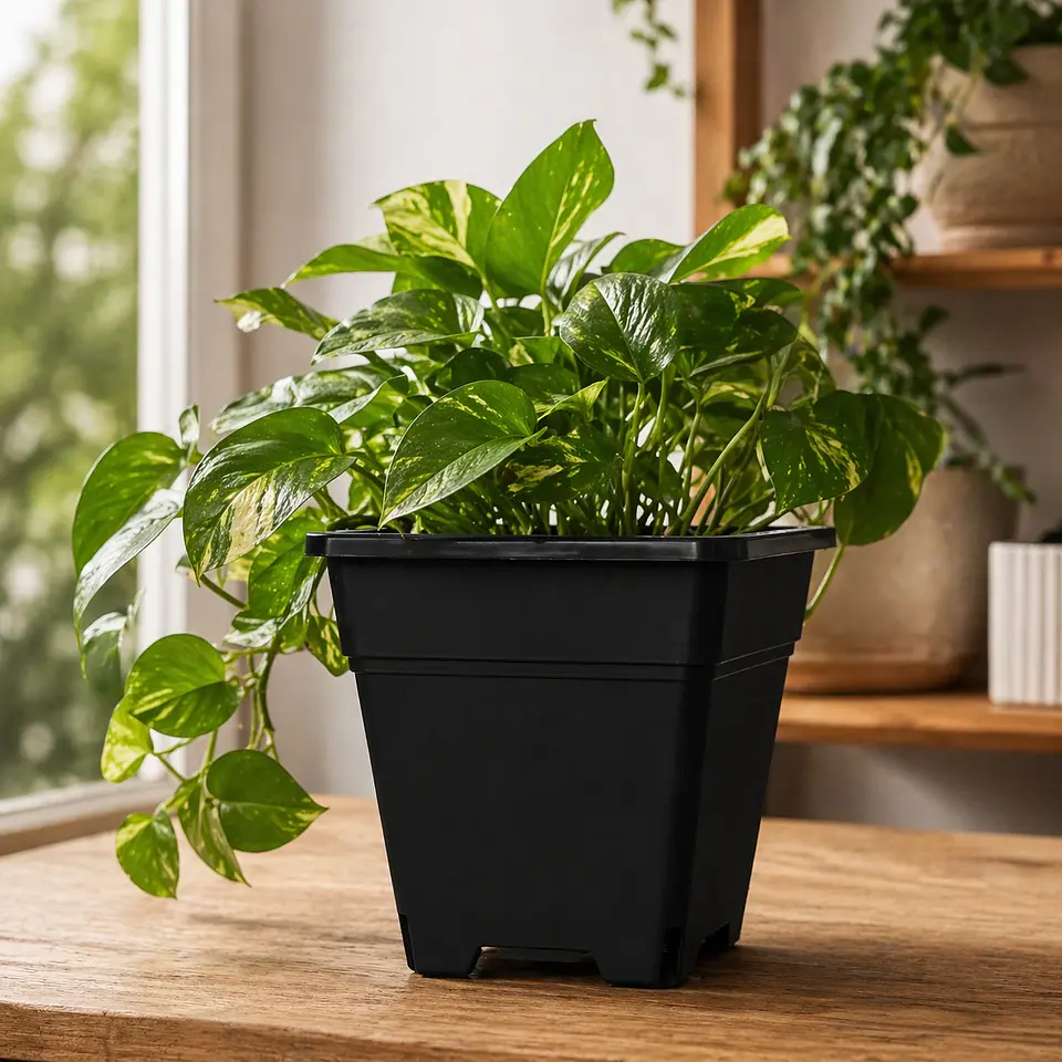 Maceta Cuadrada Negra Kasvi – Plástica para Cultivo Indoor y Outdoor (2 a 11 L) 16