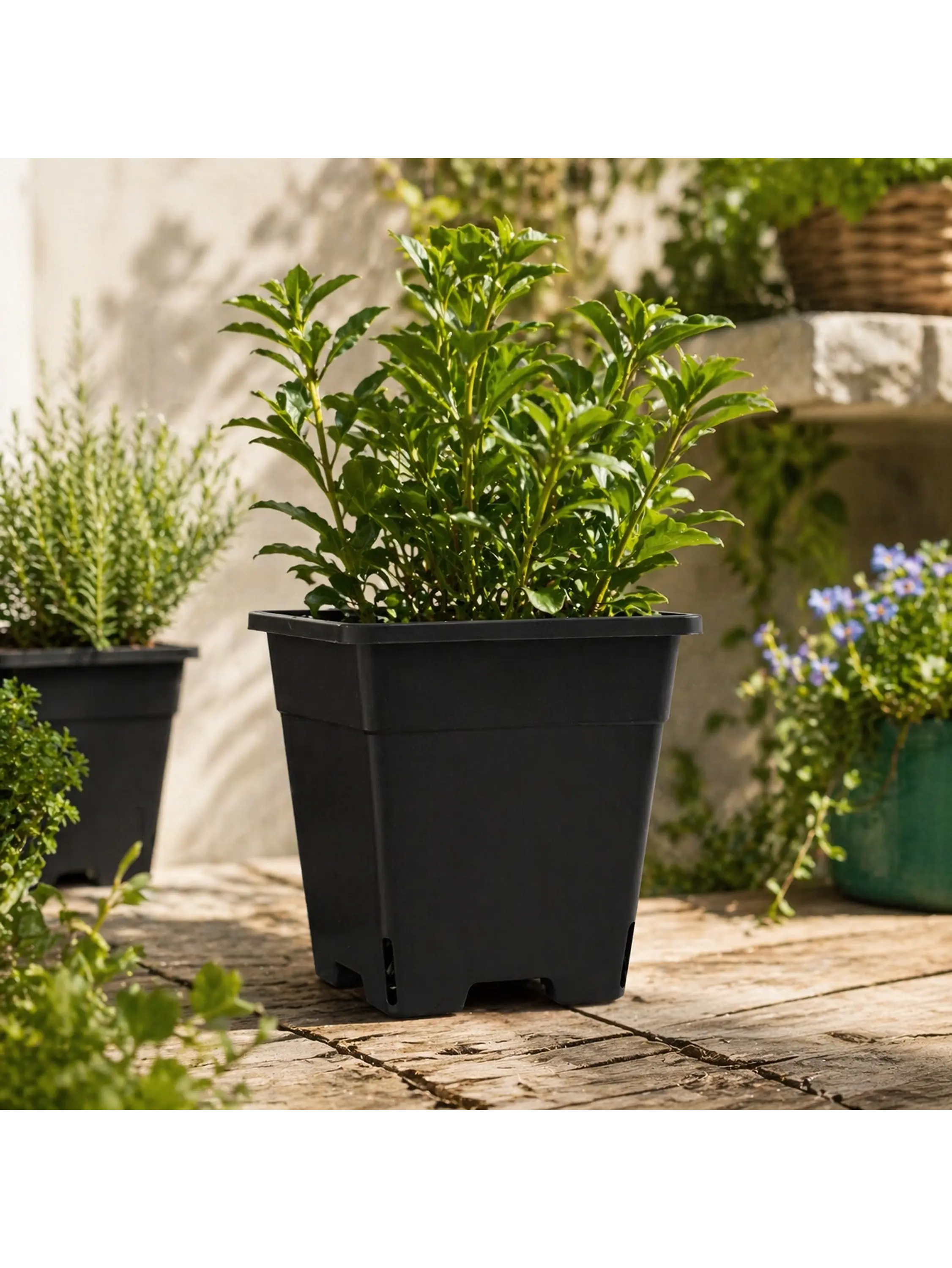 Maceta Profesional Cuadrada Negra medidas variadas- Kasvi 17