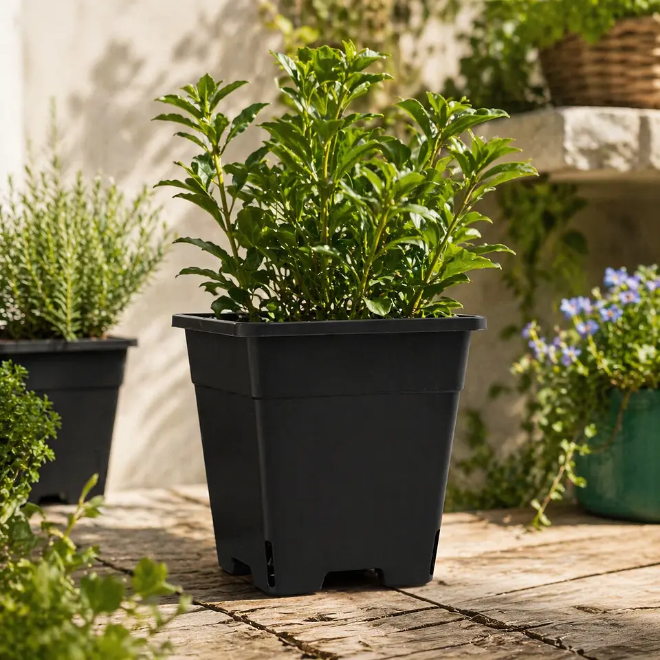 Maceta Cuadrada Negra Kasvi – Plástica para Cultivo Indoor y Outdoor (2 a 11 L) 17