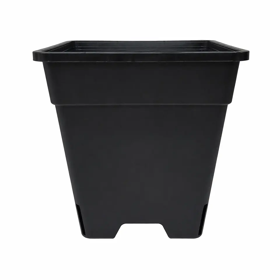 Maceta Cuadrada Negra Kasvi – Plástica para Cultivo Indoor y Outdoor (2 a 11 L) 2