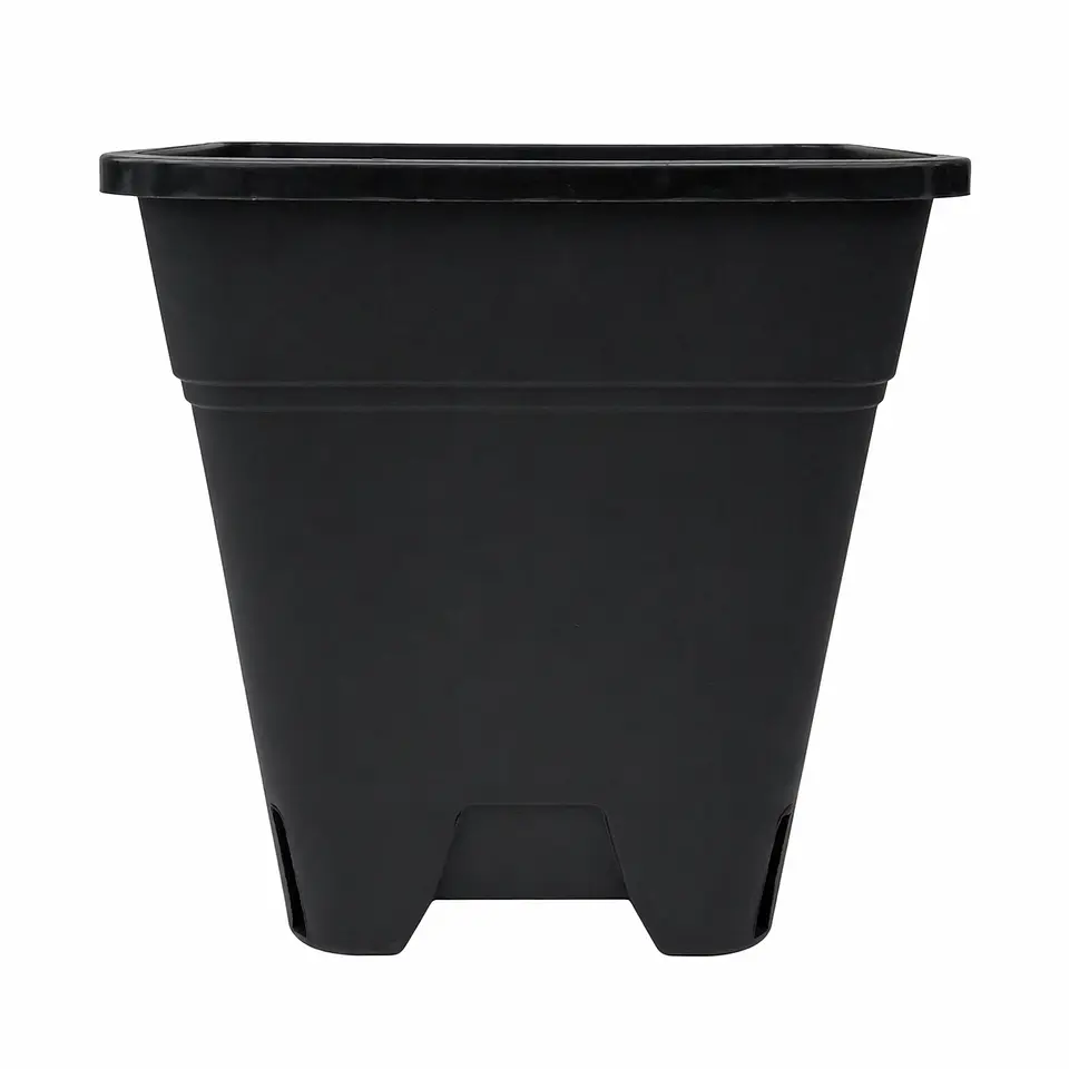 Maceta Cuadrada Negra Kasvi – Plástica para Cultivo Indoor y Outdoor (2 a 11 L) 5