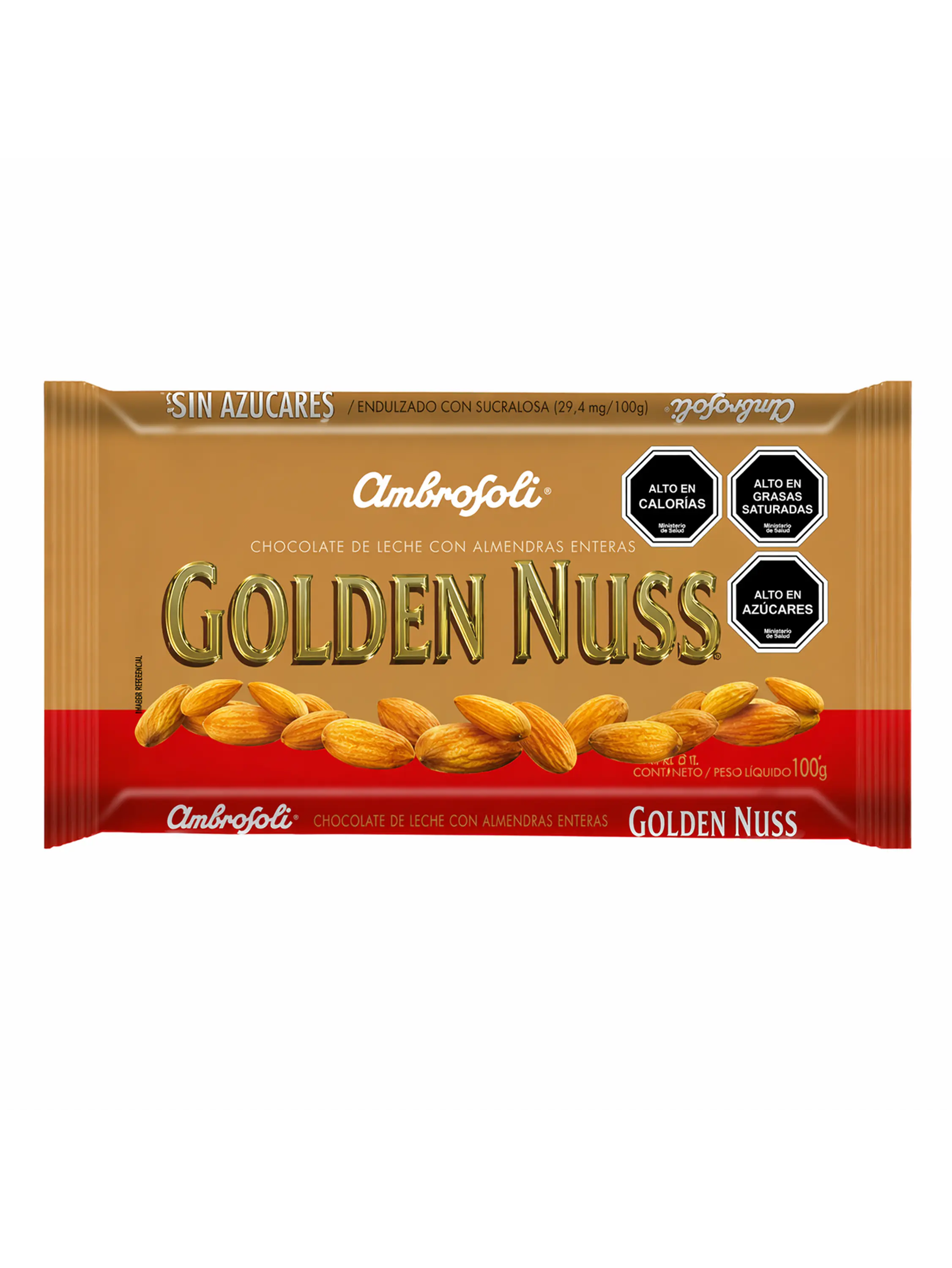 Chocolate con Almendrás Golden Nuss 100gr-Ambrosoli 1