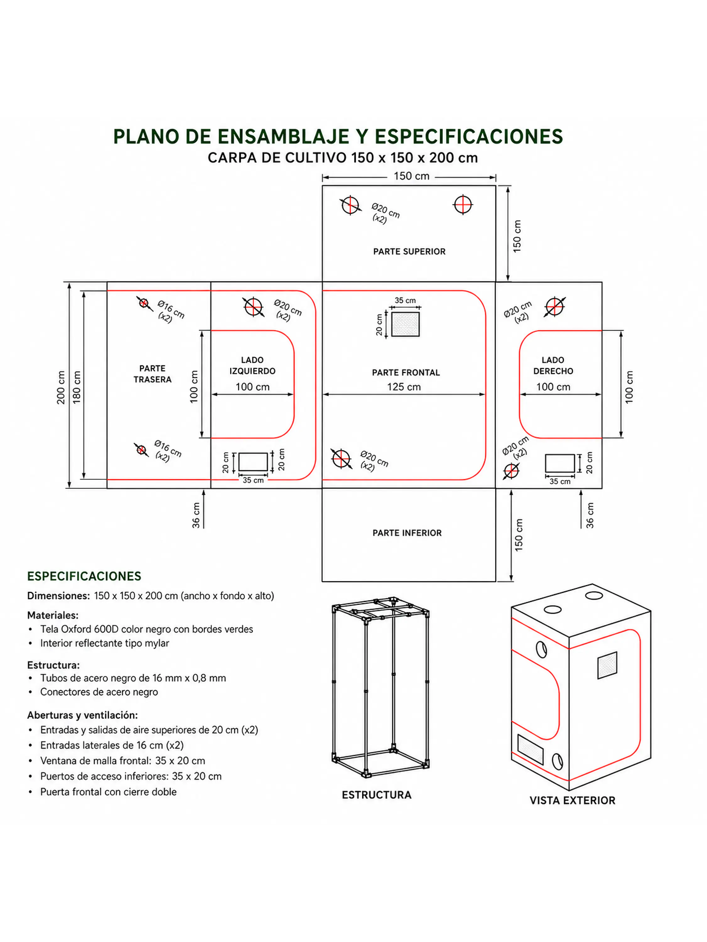 CARPA CROPBOX 150X150X200-KASVI 5