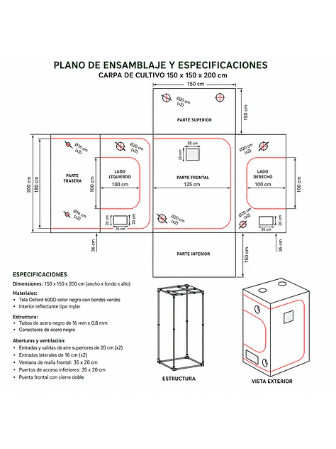 CARPA CROPBOX 150X150X200-KASVI 5